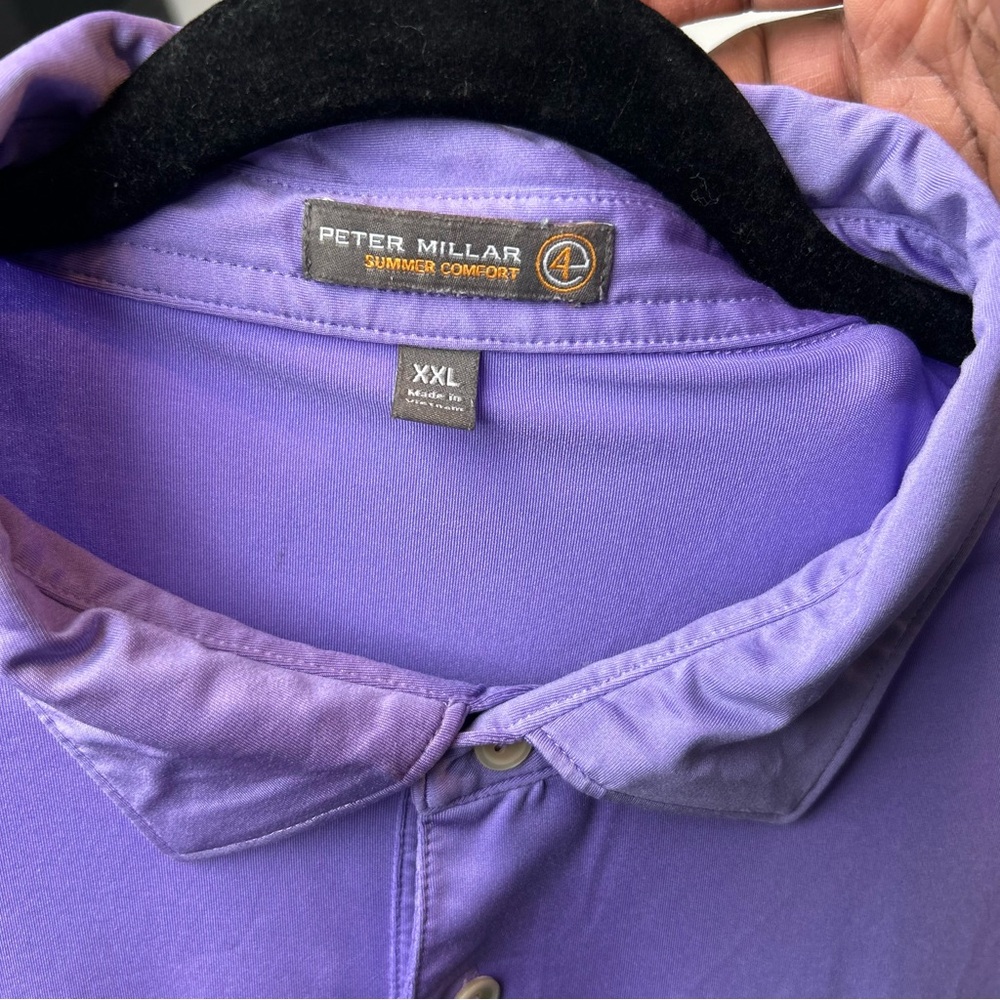 Peter Millar Summer Comfort Golf Polo Shirt Men's 2XL Purple - Picture 15 of 16